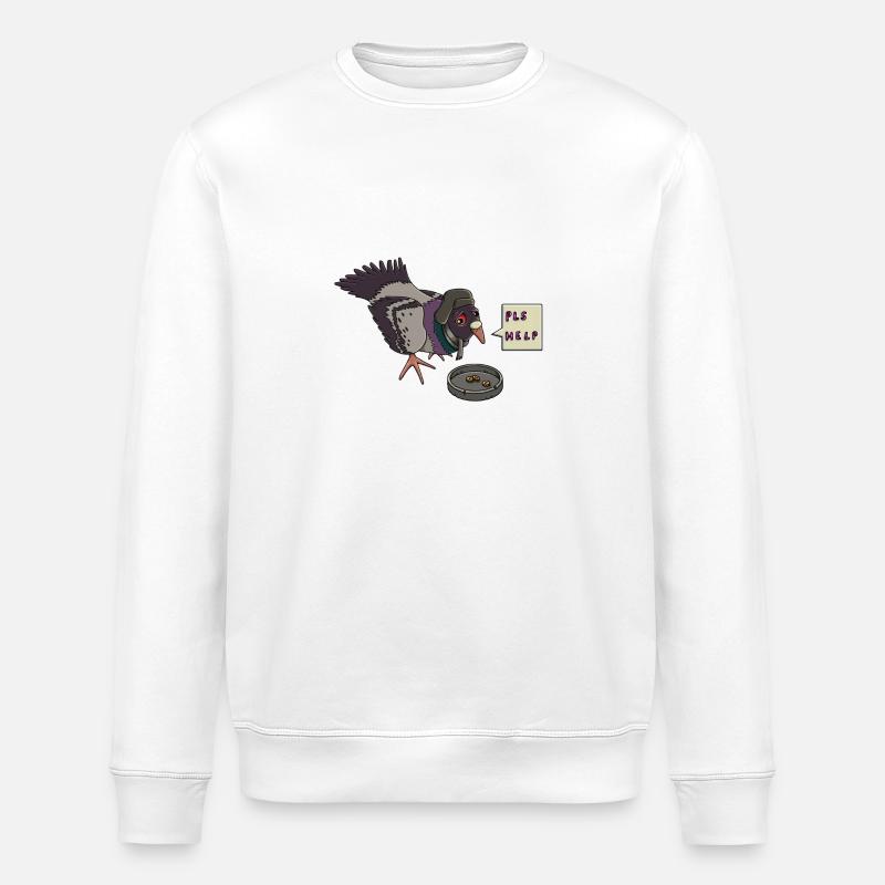 Traurige Taube - Stanley/Stella Unisex Bio-Sweatshirt ROLLER - Weiß