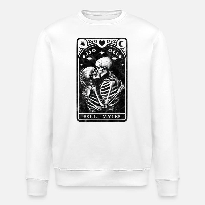Skull Mates Tarot - Stanley/Stella ROLLER Unisex Organic Sweatshirt - white