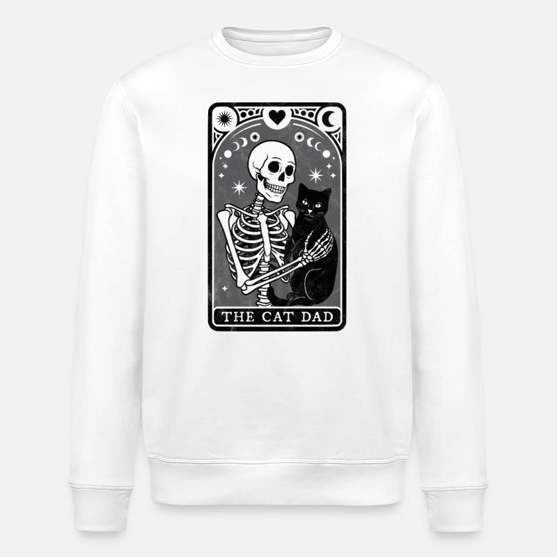 Papa chat de tarot - Sweat bio ROLLER Stanley/Stella Unisexe - blanc