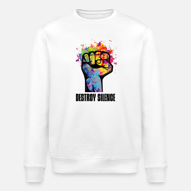 Détruisez le silence - Sweat bio ROLLER Stanley/Stella Unisexe - blanc