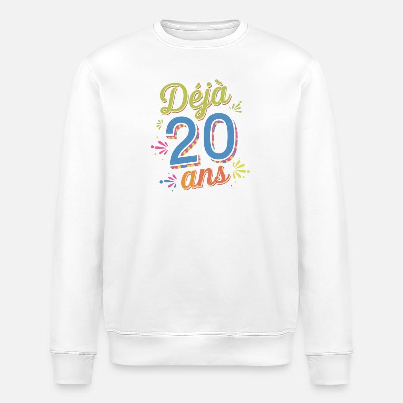 Déjà 20 ans - Sweat bio ROLLER Stanley/Stella Unisexe - blanc