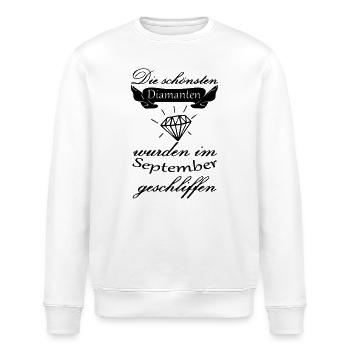 September Diamanten Geburtstag Geschenk Spruch - Stanley/Stella Unisex Bio-Sweatshirt ROLLER - Weiß - Vorne - Nik (191cm)