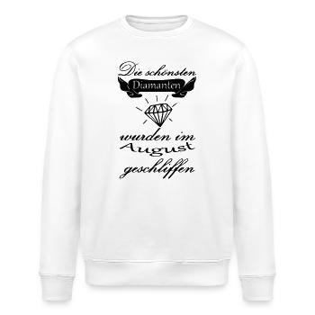 August Diamanten Geburtstag Geschenk Spruch - Stanley/Stella Unisex Bio-Sweatshirt ROLLER - Weiß - Vorne - Nik (191cm)