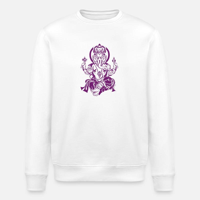 Ganesha Glücksgott - Stanley/Stella Unisex Bio-Sweatshirt ROLLER - Weiß