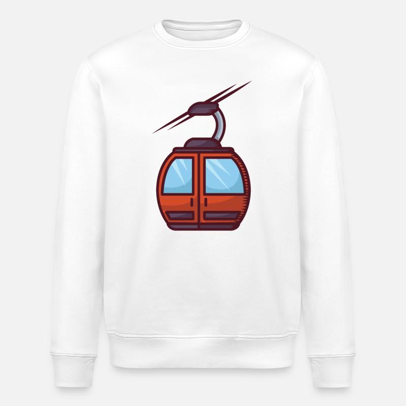 Faszinierende Seilbahn-Illustration - Stanley/Stella Unisex Bio-Sweatshirt ROLLER - Weiß