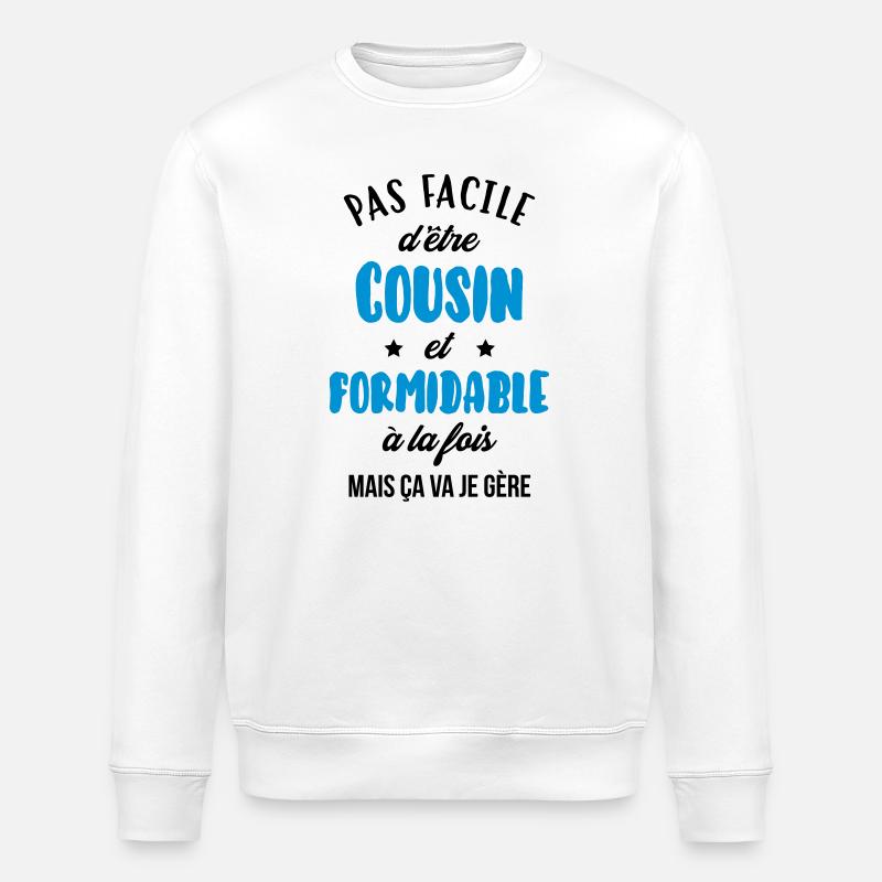 Oncle / Tante / Cousin / Cousine - Sweat bio ROLLER Stanley/Stella Unisexe - blanc