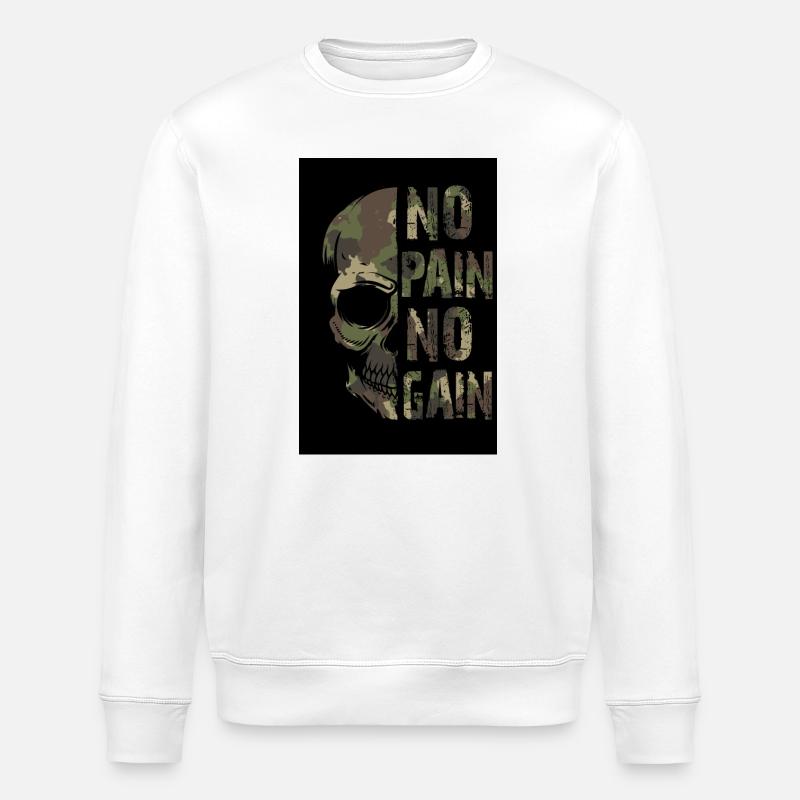 No Pain no Gain - Stanley/Stella Unisex Bio-Sweatshirt ROLLER - Weiß