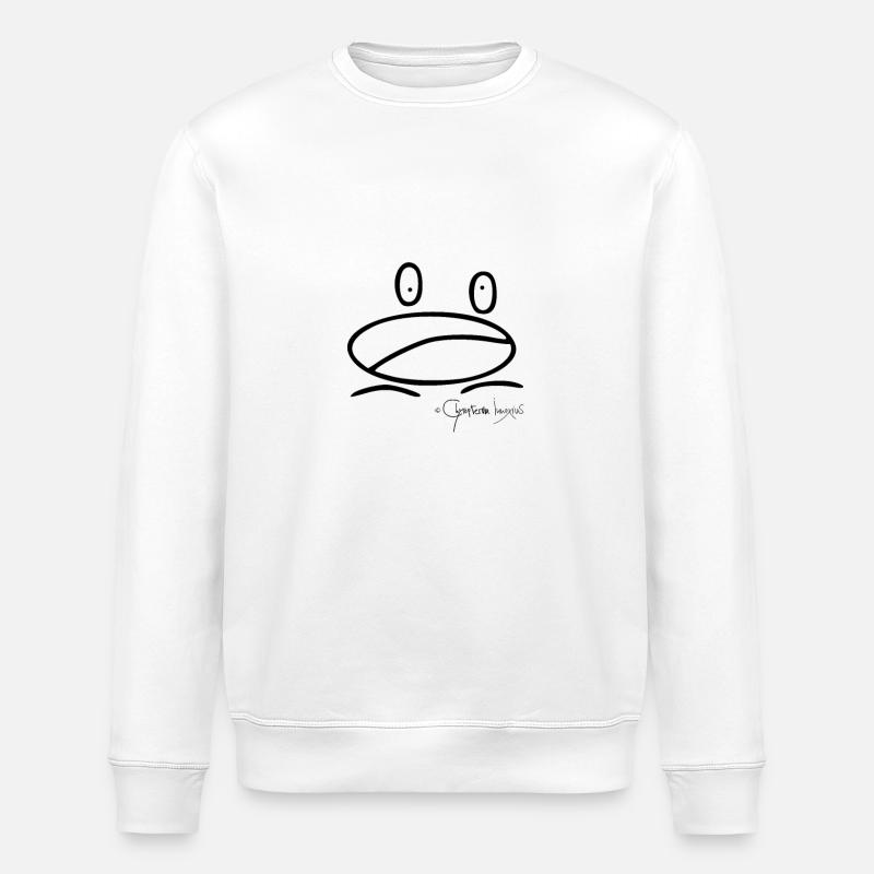 Froskmini - Ranunculus Oophagus - Stanley/Stella ROLLER økologisk unisex-sweatshirt - hvit
