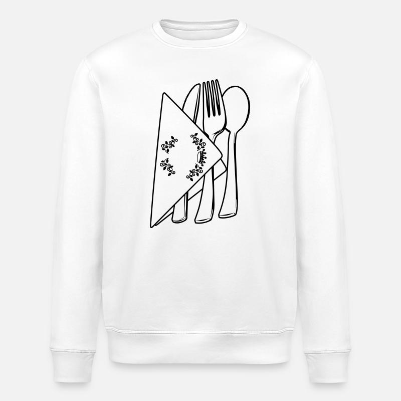 Besteck in luxuriöser Serviette - Stanley/Stella Unisex Bio-Sweatshirt ROLLER - Weiß