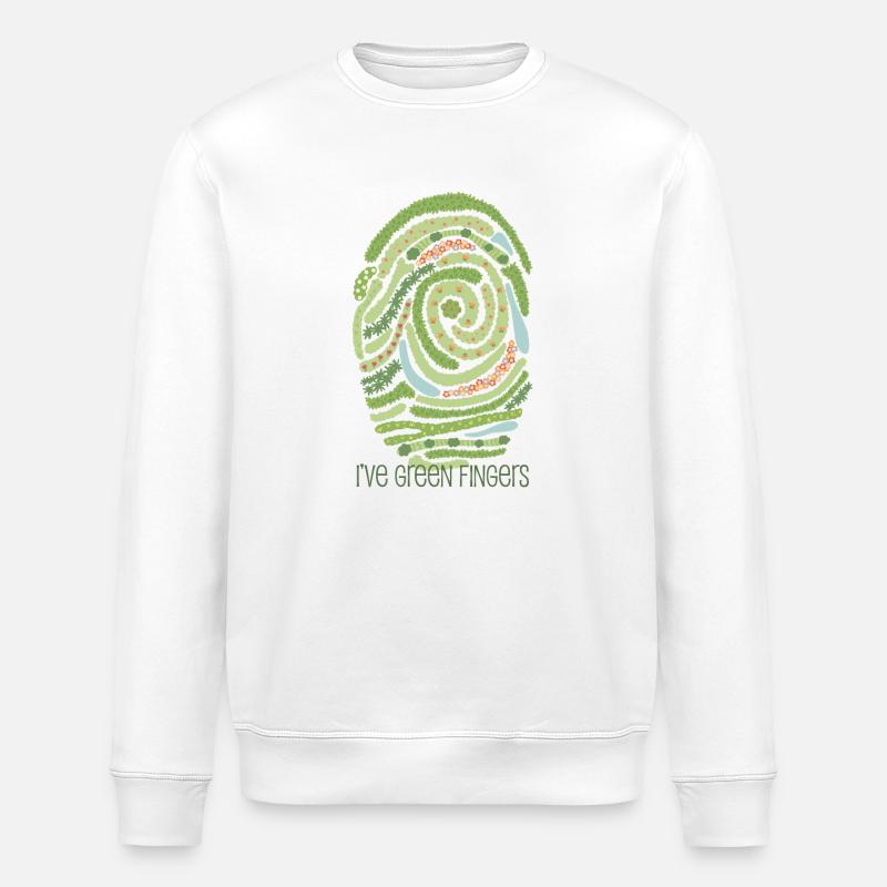 Garten-Fingerabdruck - Stanley/Stella Unisex Bio-Sweatshirt ROLLER - Weiß