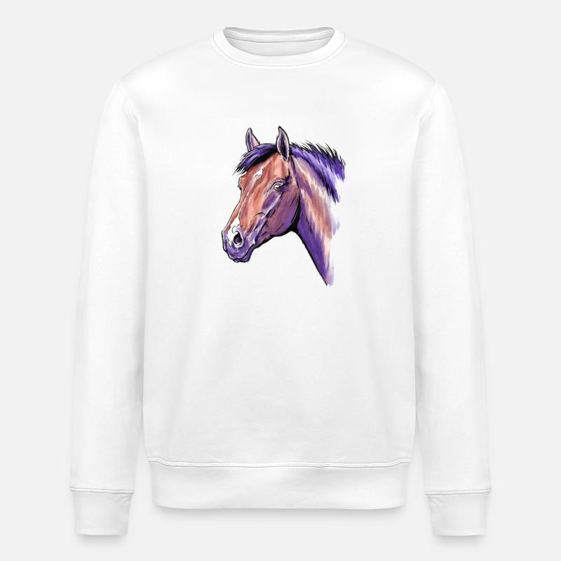 Portrait de cheval - Sweat bio ROLLER Stanley/Stella Unisexe - blanc