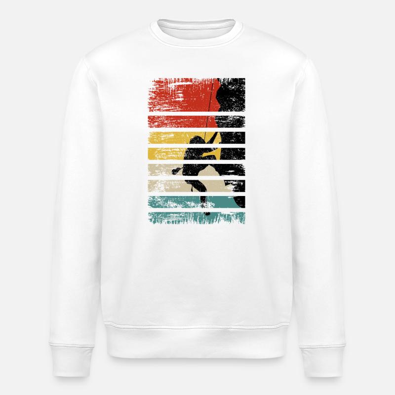 Kletterer auf Sunset Stripes - Stanley/Stella Unisex Bio-Sweatshirt ROLLER - Weiß