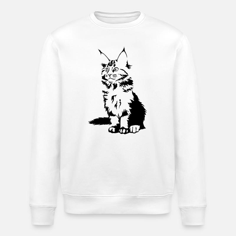 Chat Maine Coon - Sweat bio ROLLER Stanley/Stella Unisexe - blanc