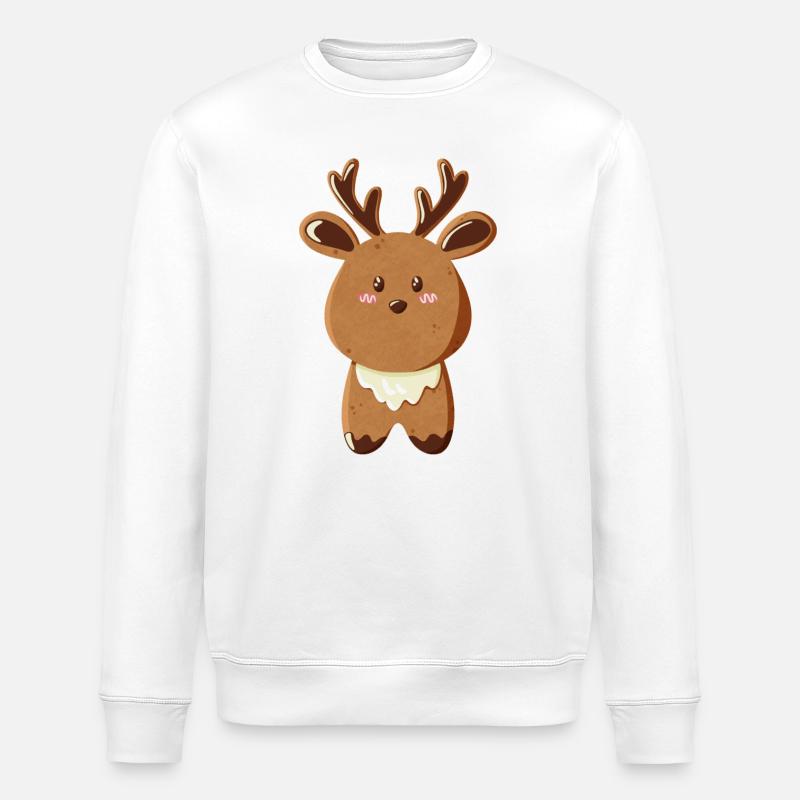 Rentier als Plätzchen - Stanley/Stella Unisex Bio-Sweatshirt ROLLER - Weiß