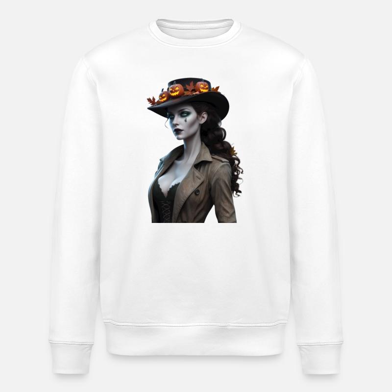 Halloween-Hexe - Der Hirsch-Stalker - Stanley/Stella Unisex Bio-Sweatshirt ROLLER - Weiß