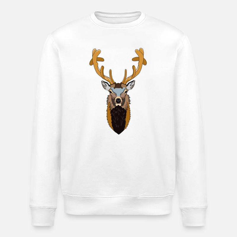 Cerf - Sweat bio ROLLER Stanley/Stella Unisexe - blanc