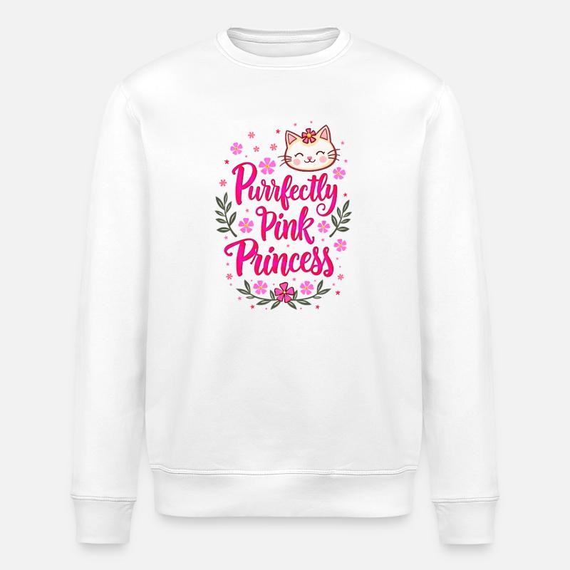 Chatte Princesse Rose Kawaii Girly - Sweat bio ROLLER Stanley/Stella Unisexe - blanc