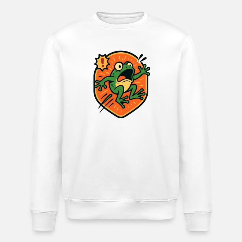 Badge Panic Frog - Sweat bio ROLLER Stanley/Stella Unisexe - blanc