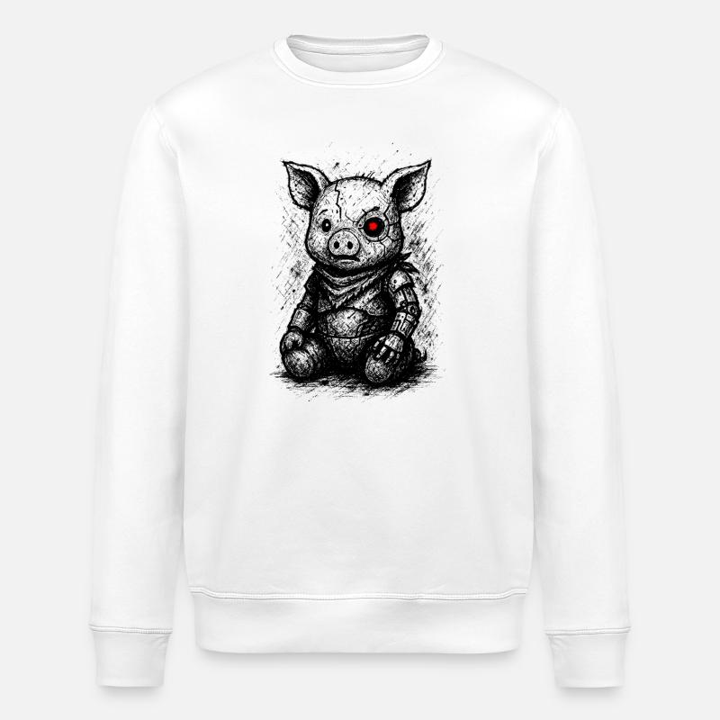 Cochon cybernétique - Sweat bio ROLLER Stanley/Stella Unisexe - blanc