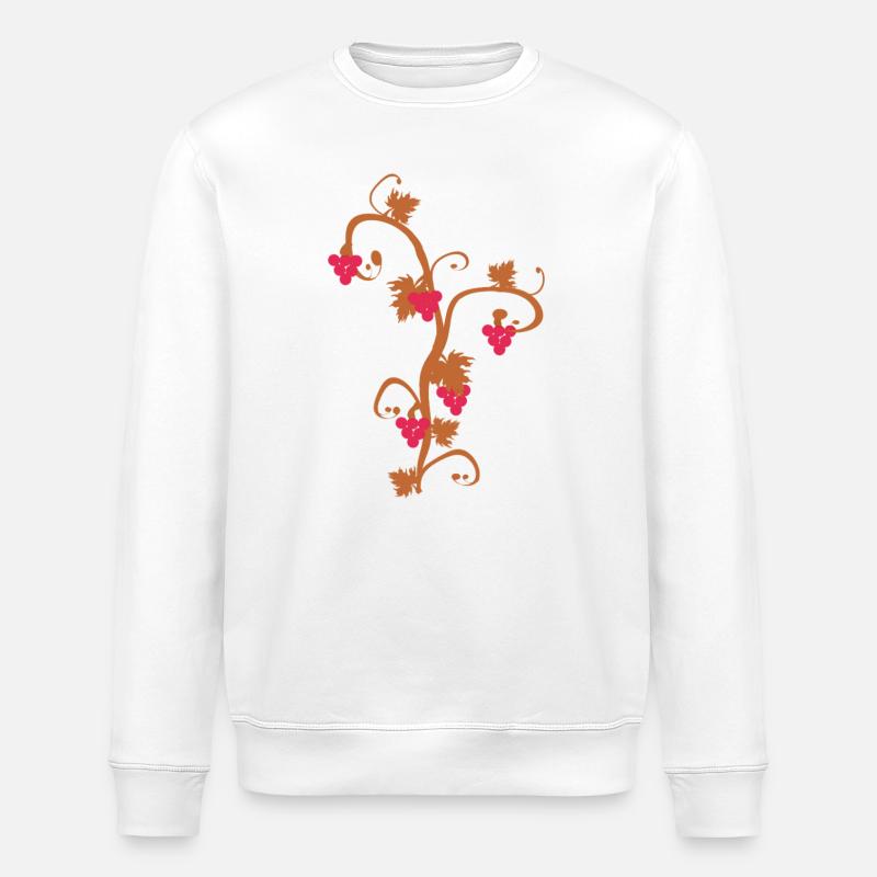 weintrauben und Ranke - Stanley/Stella Unisex Bio-Sweatshirt ROLLER - Weiß
