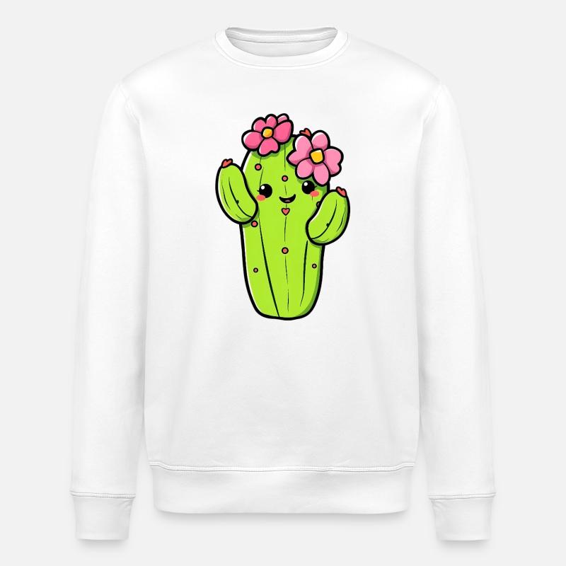 Cactus - Stanley/Stella ROLLER Unisex Organic Sweatshirt - white