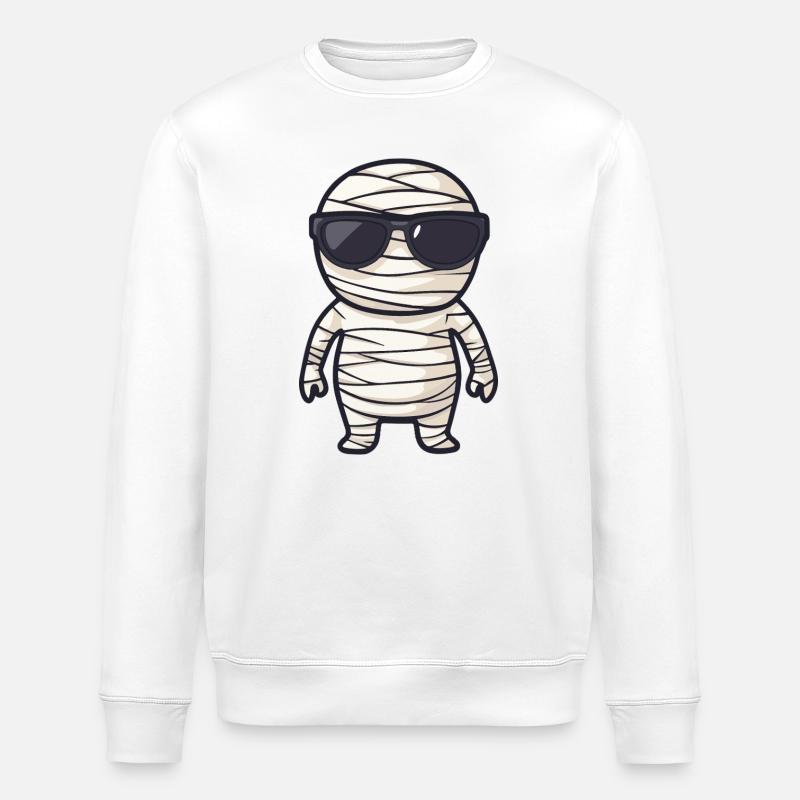 Mummy with sunglasses - Stanley/Stella ROLLER Unisex Organic Sweatshirt - white
