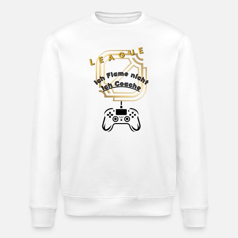 Ich flame nicht ich Coache - Stanley/Stella Unisex Bio-Sweatshirt ROLLER - Weiß