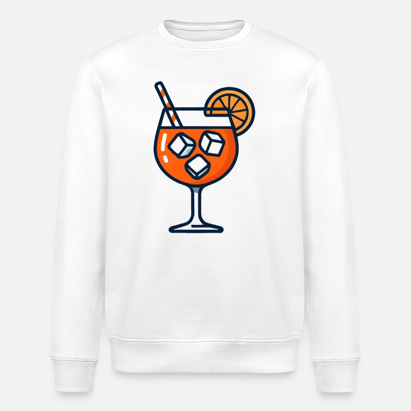 Orange Spritz Glas mit Eis - Stanley/Stella ROLLER Unisex Organic Sweatshirt - white