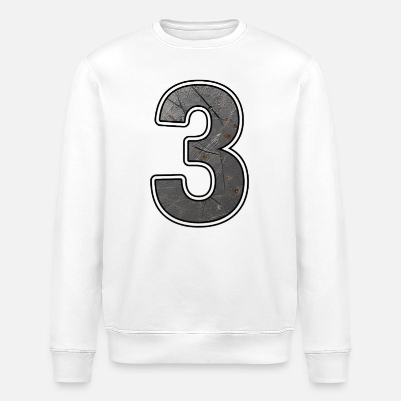Rusty Industrial Number 3 - Stanley/Stella Unisex Bio-Sweatshirt ROLLER - Weiß