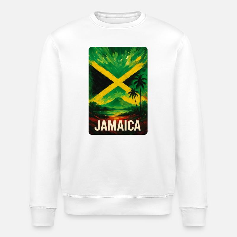 Jamaika Landschaft Design - Stanley/Stella Unisex Bio-Sweatshirt ROLLER - Weiß