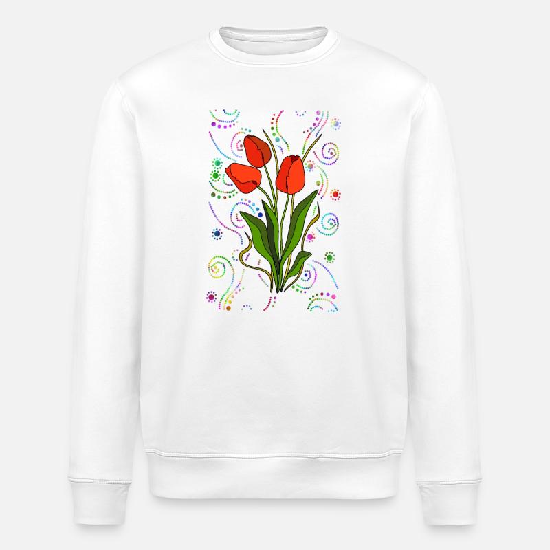 Blumen - Stanley/Stella Unisex Bio-Sweatshirt ROLLER - Weiß
