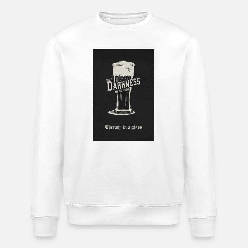 Hello Darkness – Therapy in a Glass - Stanley/Stella Unisex Bio-Sweatshirt ROLLER - Weiß