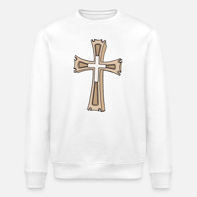 Verziertes Kreuzwappen - Stanley/Stella Unisex Bio-Sweatshirt ROLLER - Weiß