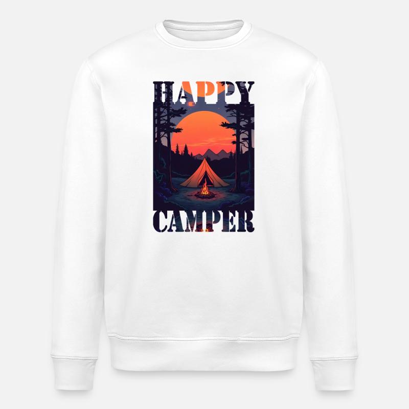 Happy Camper - Stanley/Stella Unisex Bio-Sweatshirt ROLLER - Weiß