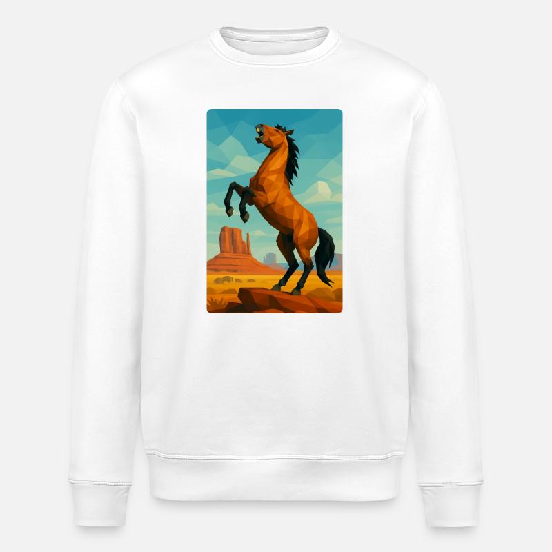 Polynature Wildpferd - Stanley/Stella Unisex Bio-Sweatshirt ROLLER - Weiß