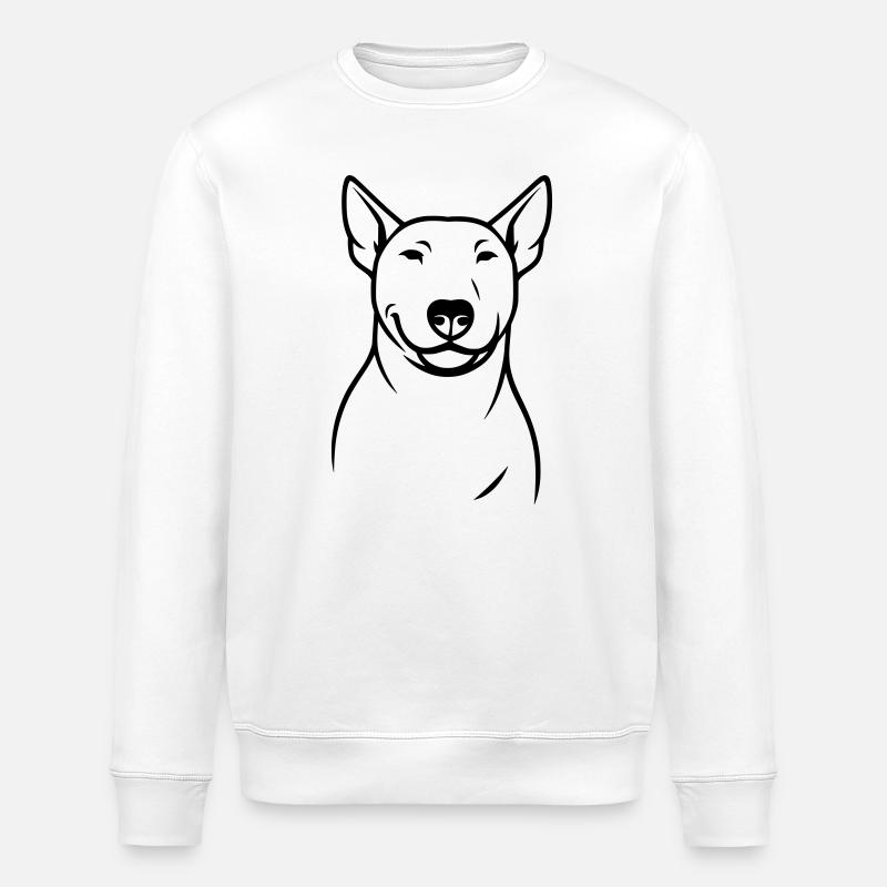 Stylized Bull Terrier Silhouette - Stanley/Stella ROLLER Unisex Organic Sweatshirt - white
