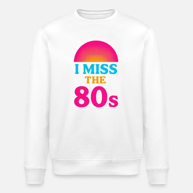 Ich vermisse die 80er – Neon-Halbton-Retro - Stanley/Stella Unisex Bio-Sweatshirt ROLLER - Weiß