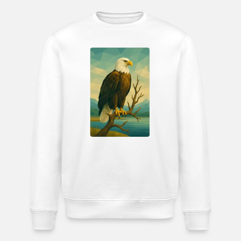 Polynature Bald Eagle - Stanley/Stella ROLLER Unisex Organic Sweatshirt - white