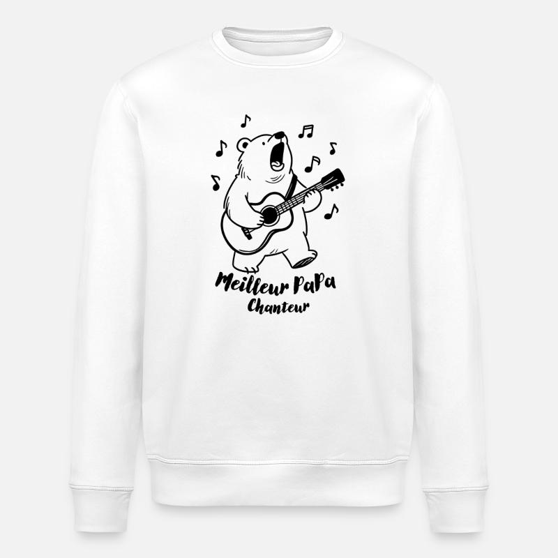 Bester singender Vater - Stanley/Stella Unisex Bio-Sweatshirt ROLLER - Weiß