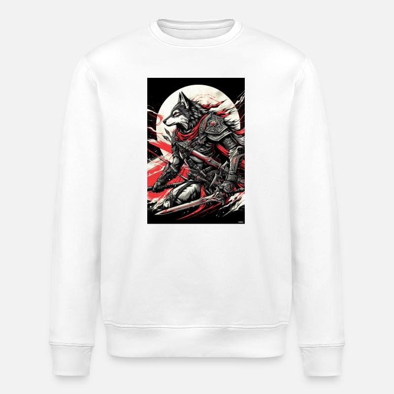 Moonlit Warwolf Armor - Stanley/Stella ROLLER Unisex Organic Sweatshirt - white