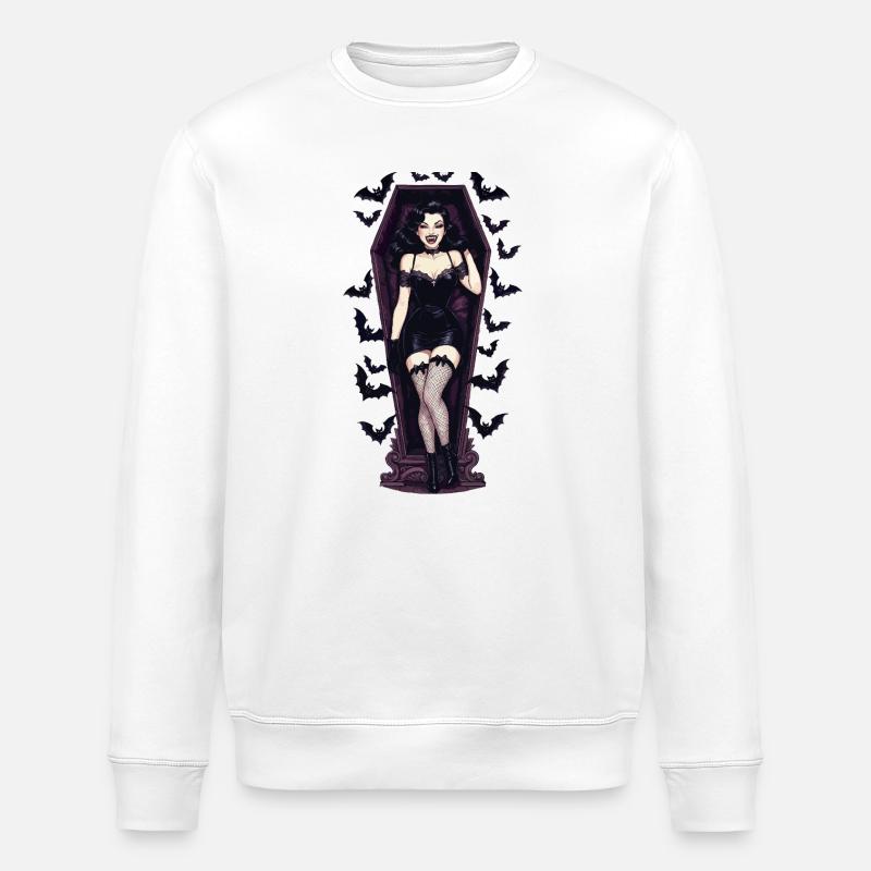 Pinup de vampire dans le cercueil - Sweat bio ROLLER Stanley/Stella Unisexe - blanc