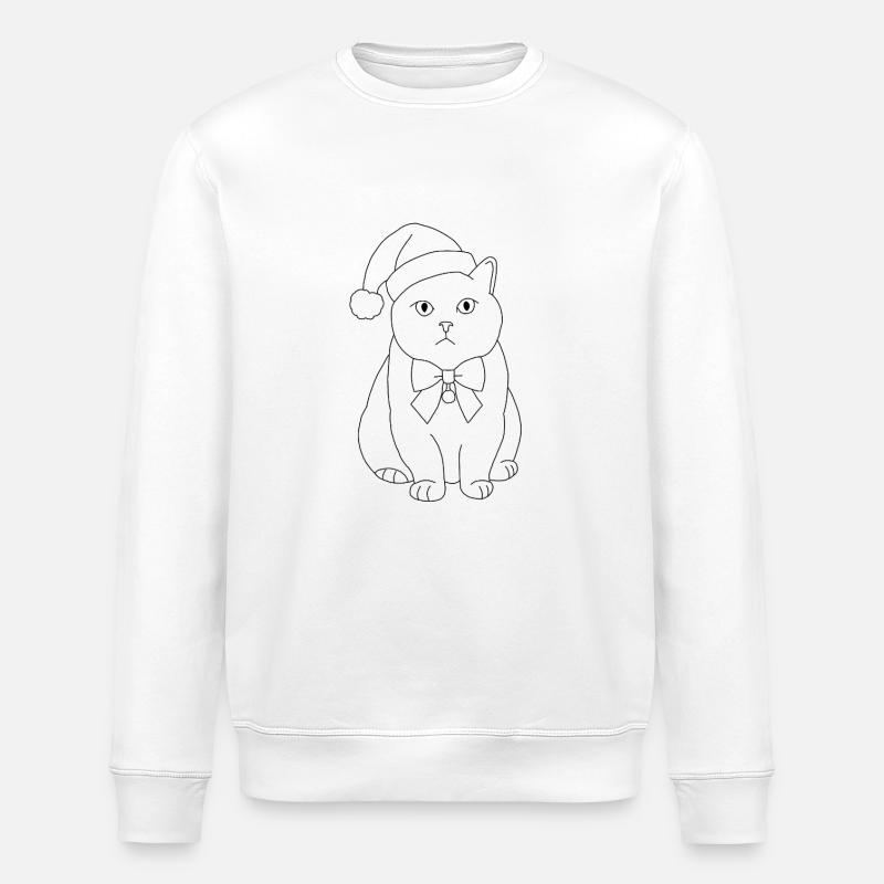 Weihnachtskatze - Stanley/Stella Unisex Bio-Sweatshirt ROLLER - Weiß