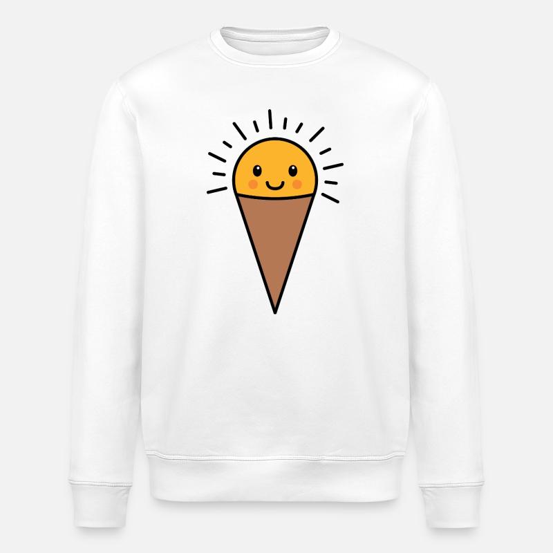 Kawaii Vanille Eis - Stanley/Stella Unisex Bio-Sweatshirt ROLLER - Weiß