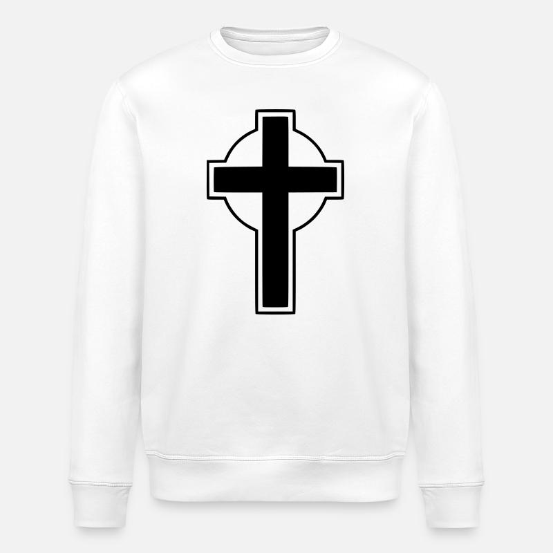Symbole de la foi de la Croix celtique Strong - Sweat bio ROLLER Stanley/Stella Unisexe - blanc