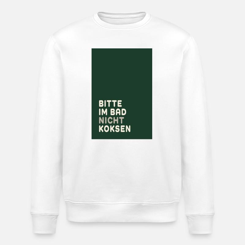 Minimal Statement – Dark Green & Cream Design - Stanley/Stella ROLLER Unisex Organic Sweatshirt - white