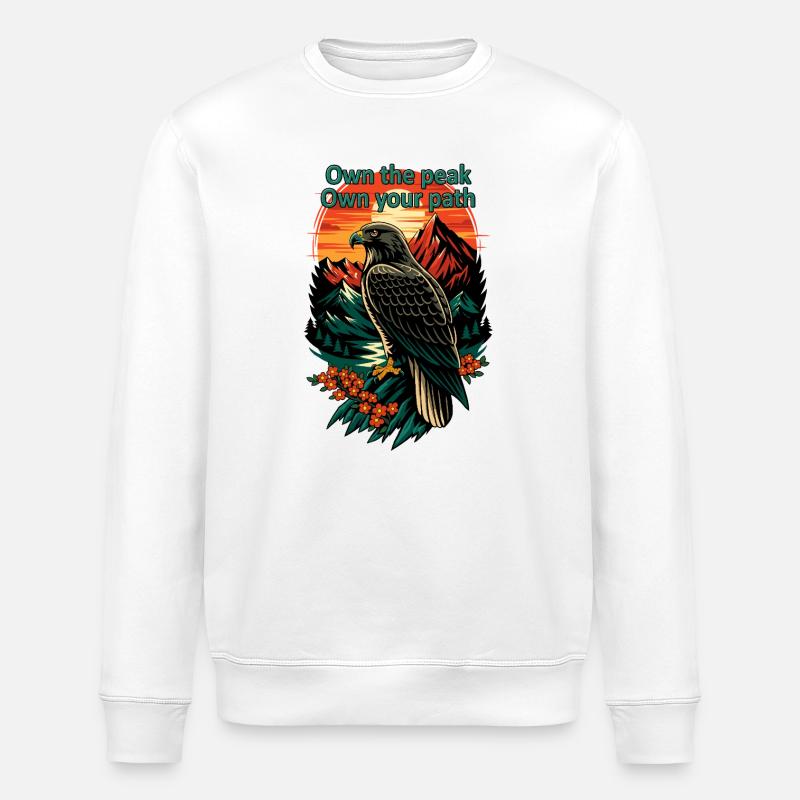 Own the Peak Eagle Path - Stanley/Stella ROLLER Unisex Organic Sweatshirt - white