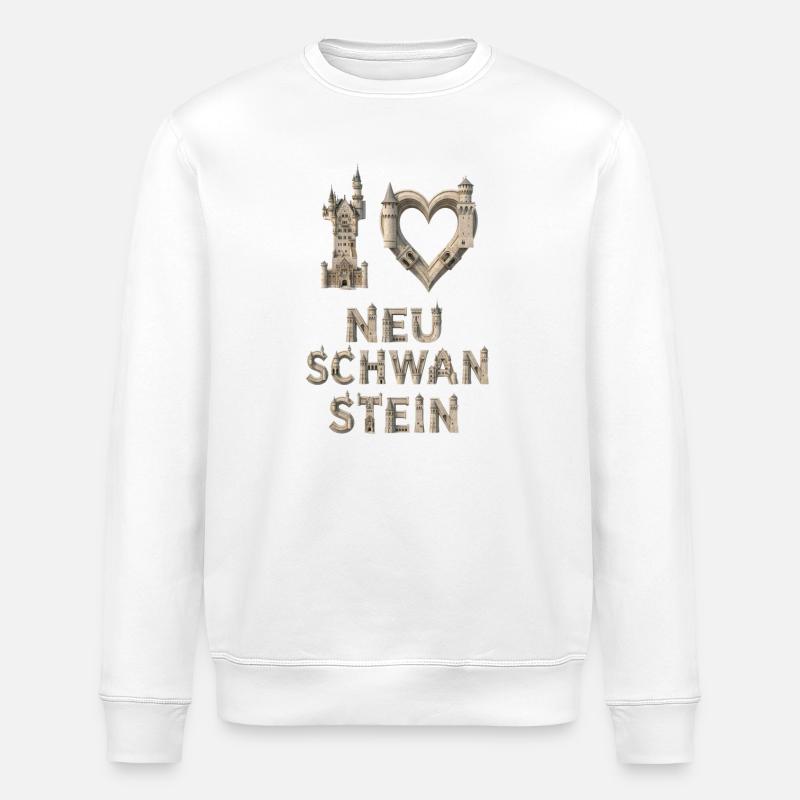 J’adore Neuschwanstein – Architecture de château - Sweat bio ROLLER Stanley/Stella Unisexe - blanc