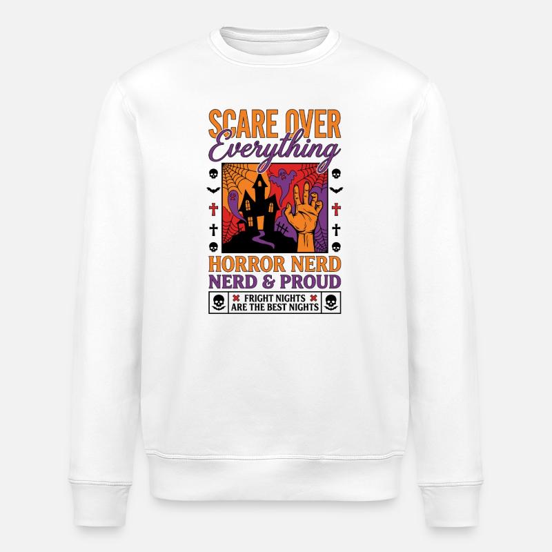 Horror Nerd Pride Design - Stanley/Stella ROLLER Unisex Organic Sweatshirt - white