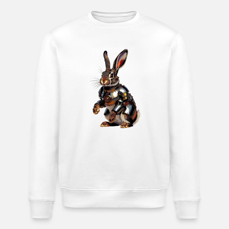 Héros Steampunk Lapin Cuirassé - Sweat bio ROLLER Stanley/Stella Unisexe - blanc