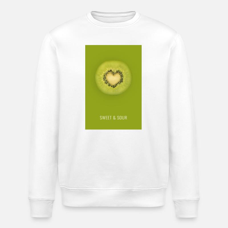Kiwi mit Herz  Fresh Perspective - Stanley/Stella Unisex Bio-Sweatshirt ROLLER - Weiß